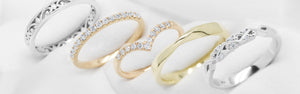 Wedding ring in classic, vintage or modern style beautifully crafted in platinum or 18ct gold
