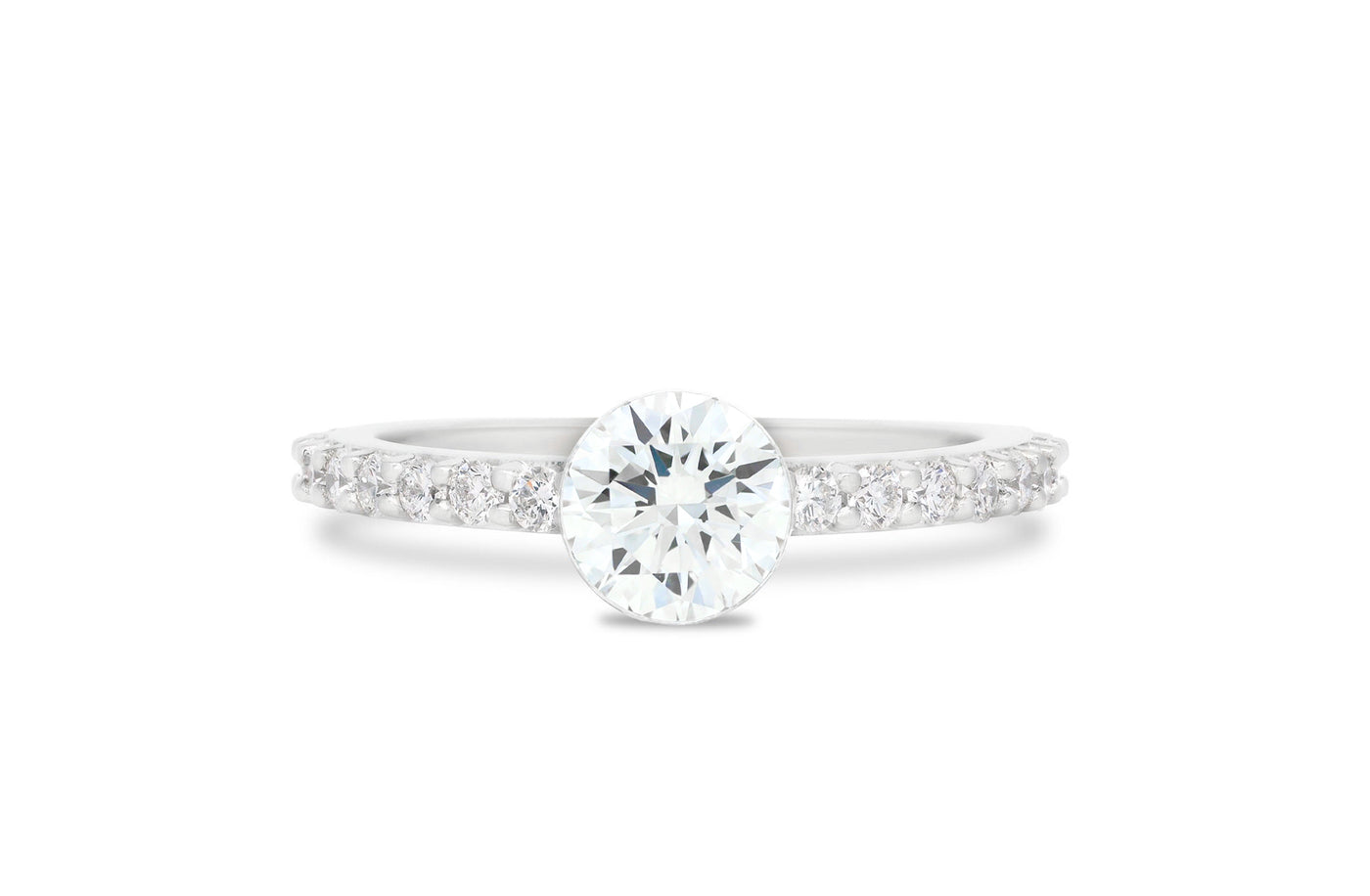 The Floeting® Diamond Ring with Diamond Set Band