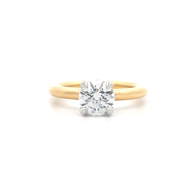 Ardor: Brilliant Cut Diamond Solitaire Ring in Yellow Gold | 1.26ct F SI1
