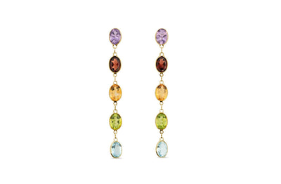 Streak of Colour: Gemstone Drop Earrings in Gold | 4.50ctw