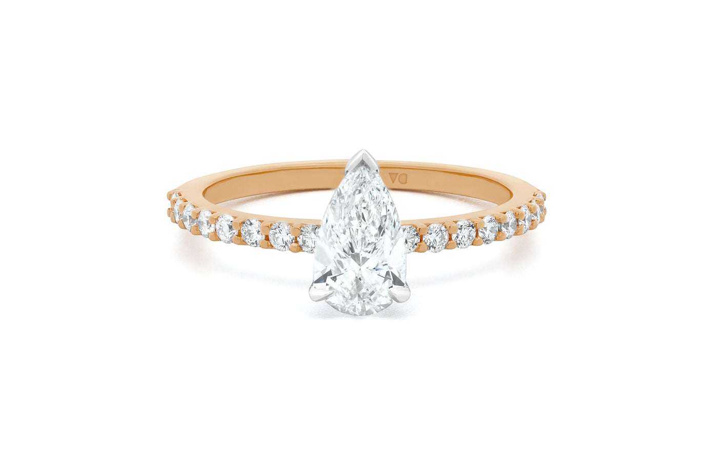Honour: Pear Cut Diamond Solitaire Ring in 18ct Rose Gold