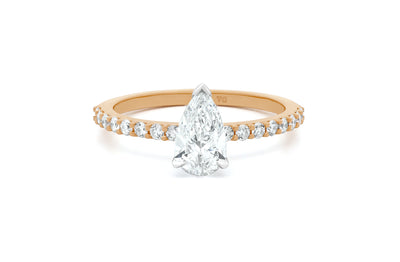 Honour: Pear Cut Diamond Solitaire Ring in 18ct Rose Gold