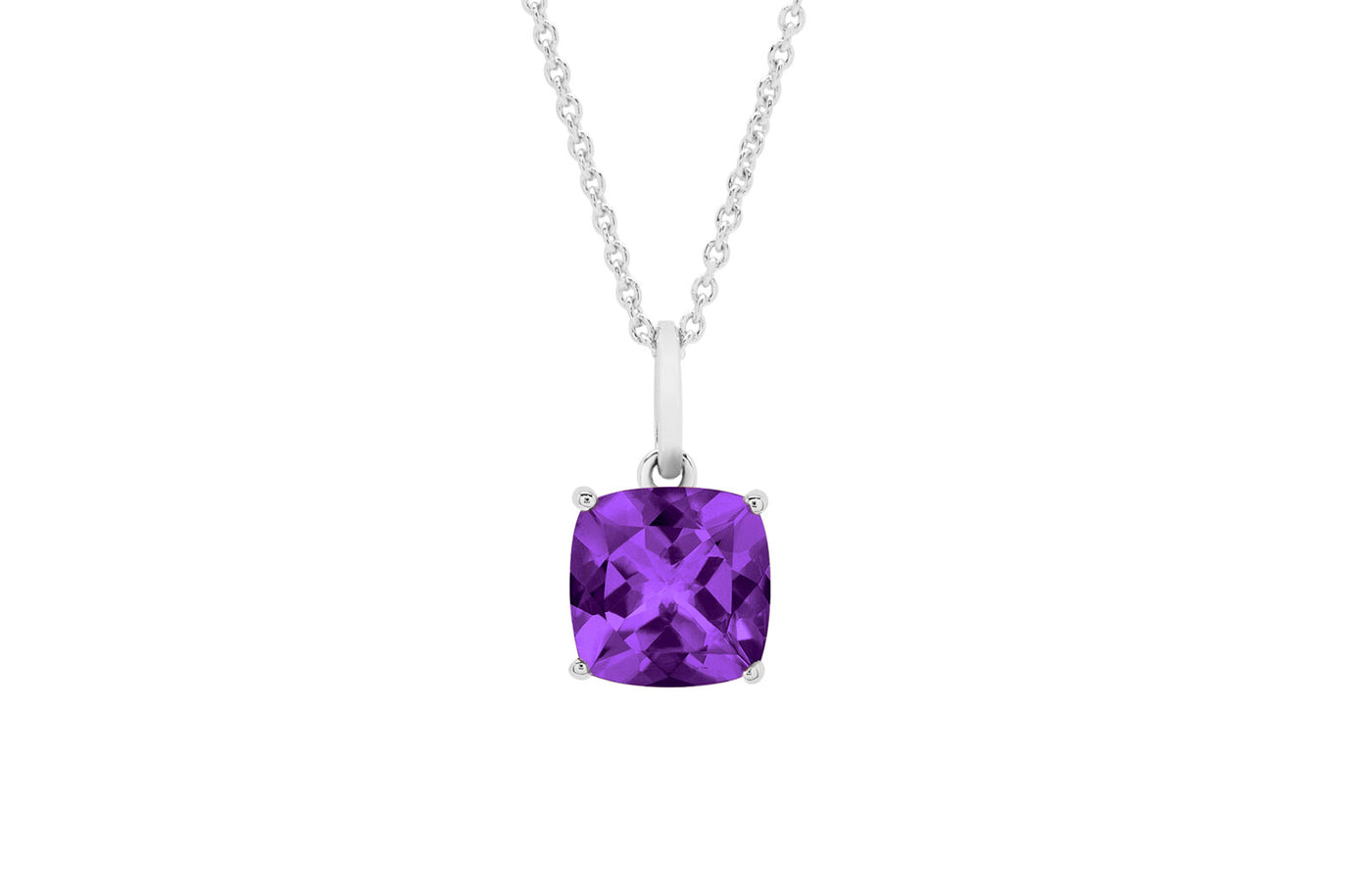 Deep Purple Amethyst Solitaire Pendant in Gold | 1.80ct