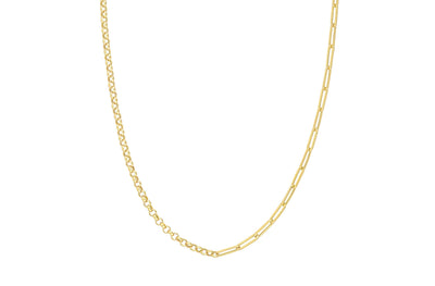 Fine Paperclip and Rolo Chain in Yellow Gold
