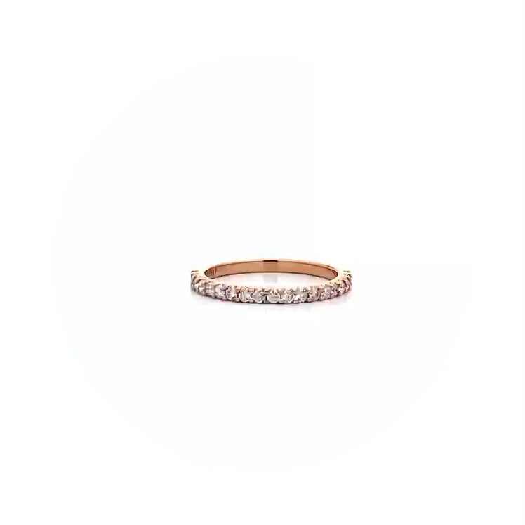 Brilliant Diamond Scallop Set Ring in Rose Gold | 0.32ctw