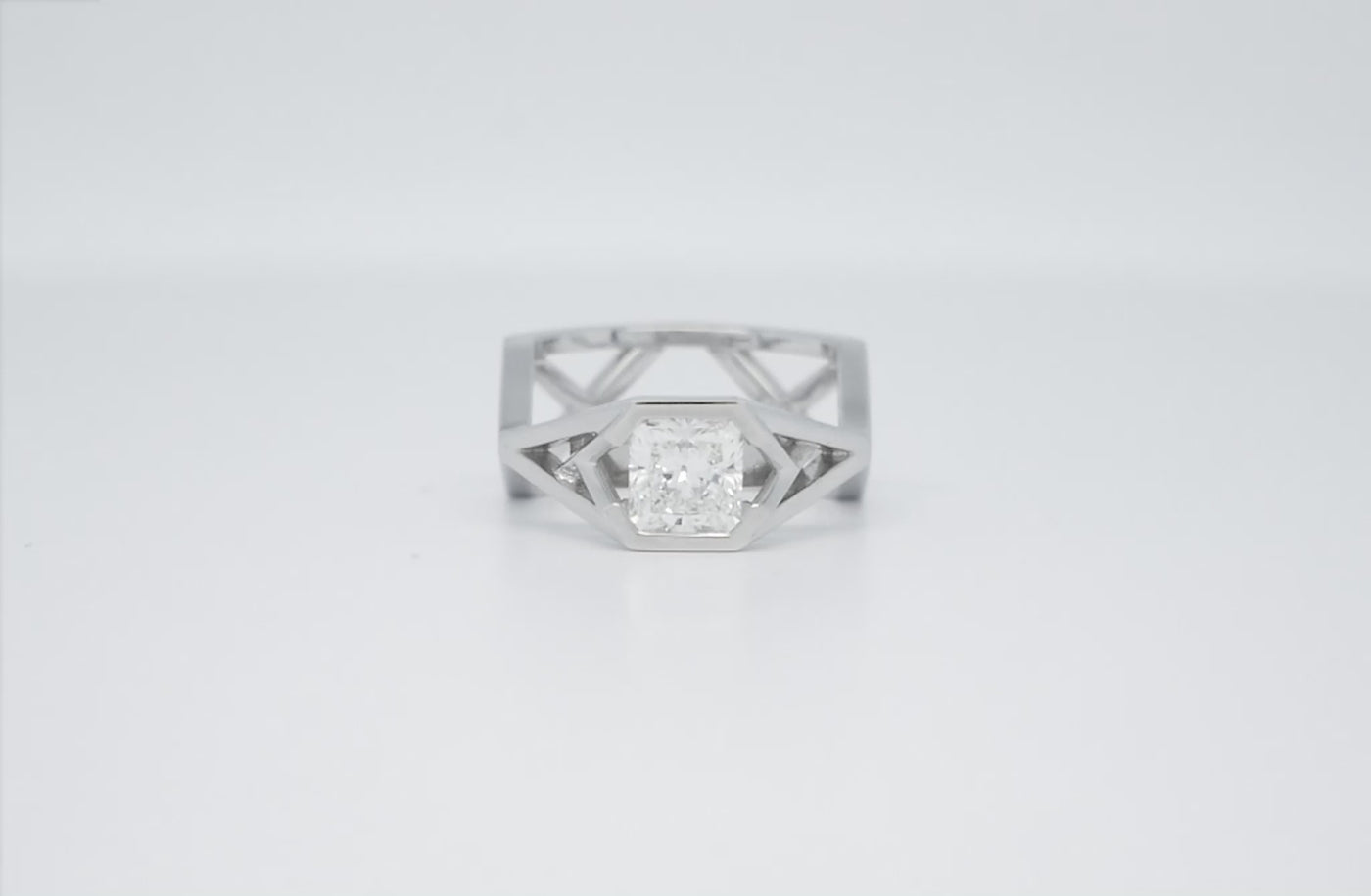 Manhattan: Radiant Cut Diamond Solitaire Ring