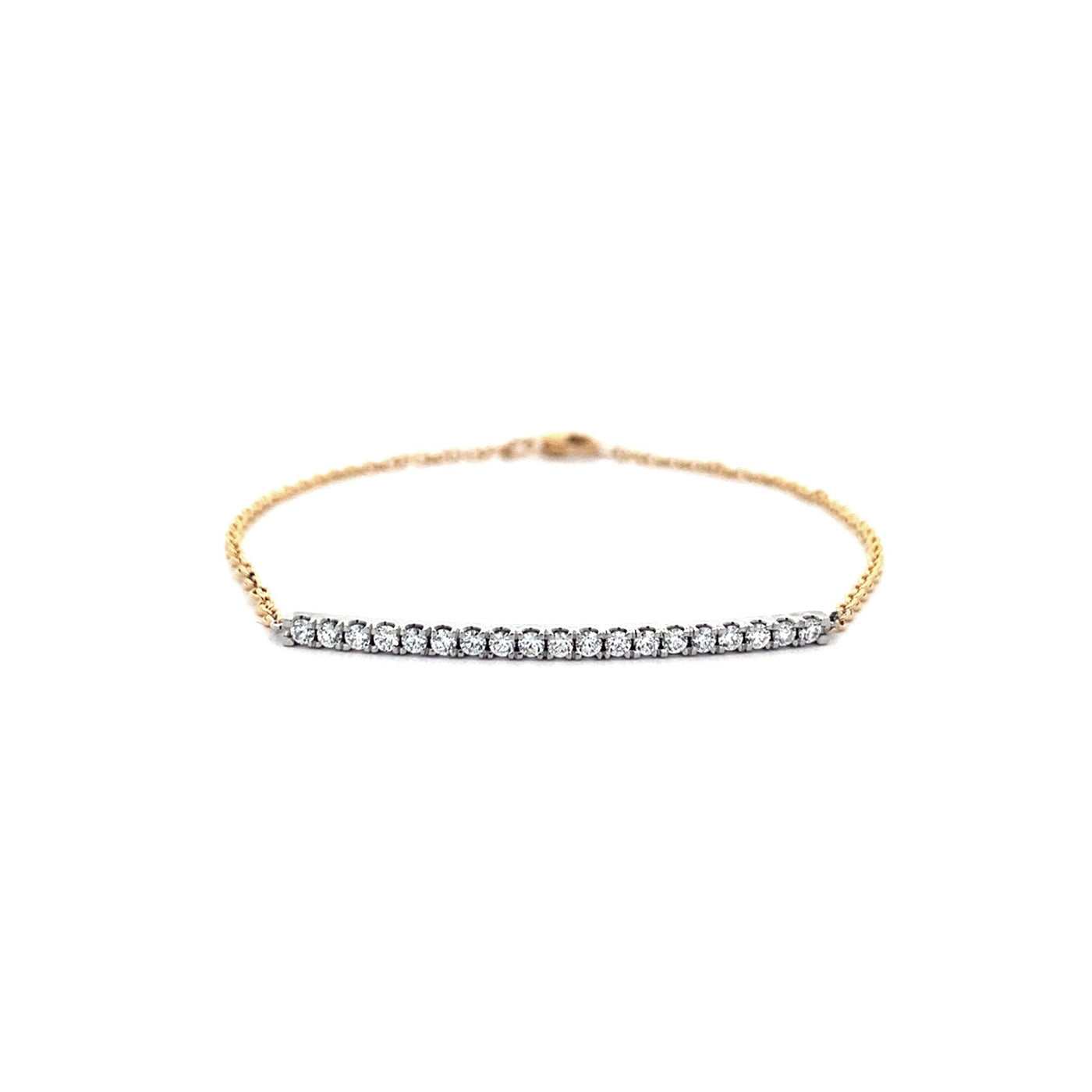 Brilliant Cut Diamond Set Bar Bracelet in Yellow Gold | 0.47ctw