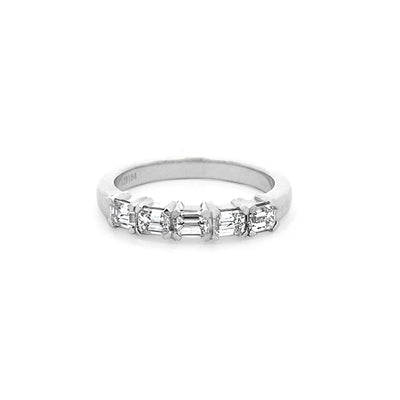 Emerald Cut Diamond Claw Set Ring in Platinum | 0.73ctw