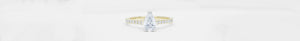 Pear Cut Diamond Engagement Ring with Diamond Set Band in Yellow Gold and Platinum by The Village Goldsmith