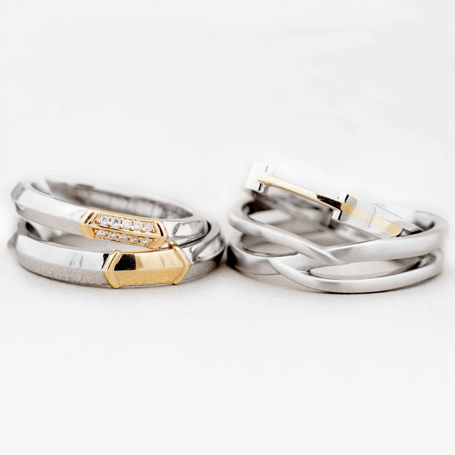 Gender Neutral Contemporary Wedding Rings