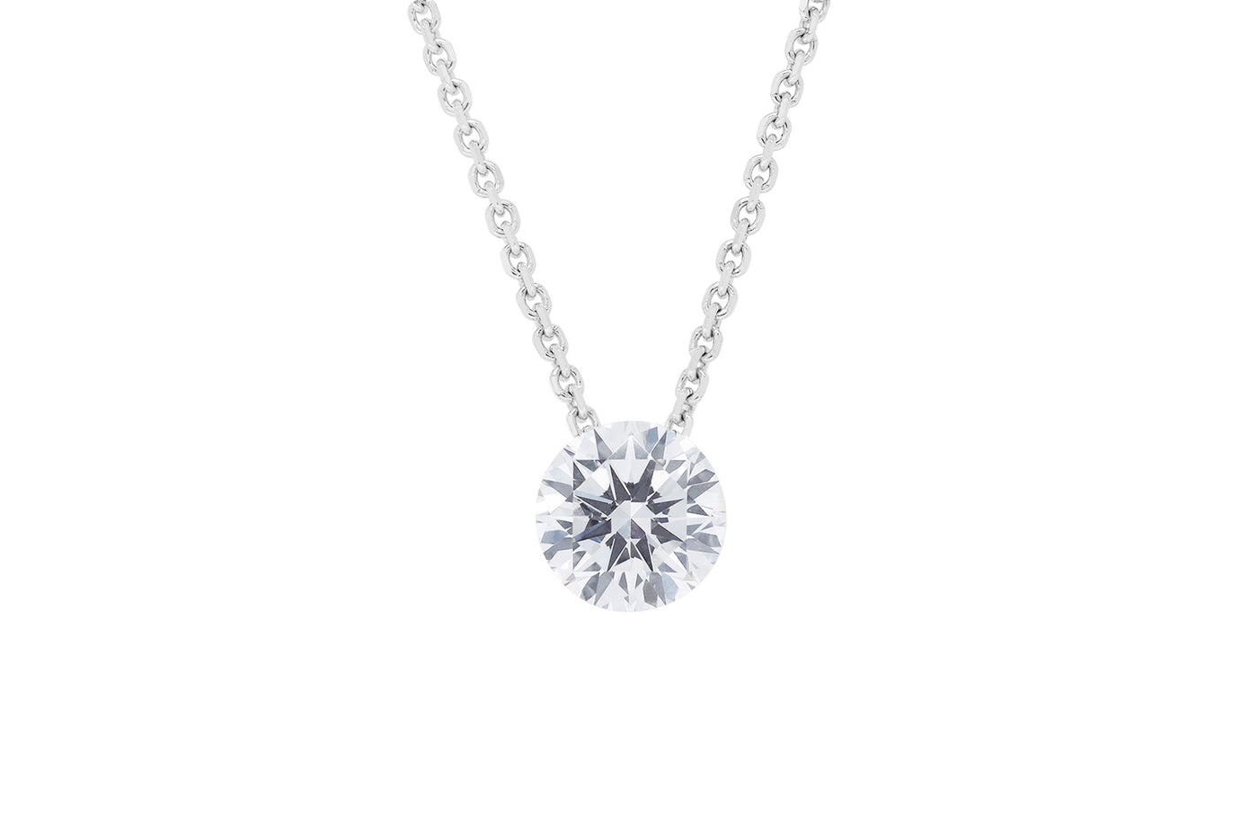 The Floeting Diamond Pendant in White Gold | 0.73 G VS2