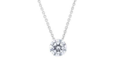 The Floeting Diamond Pendant in White Gold | 0.73 G VS2