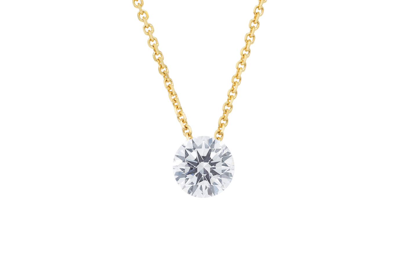 The Floeting® Diamond Pendant, clawless diamond, prongless diamond, The Floeting® Diamond Platform, minimalist jewellery
