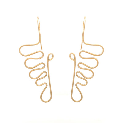 Contemporary Handmade Twirl Earrings in Gold