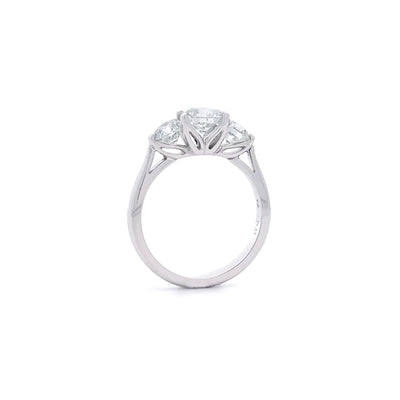 Lotus: Brilliant Cut Diamond Three Stone Ring in Platinum | 1.61ctw
