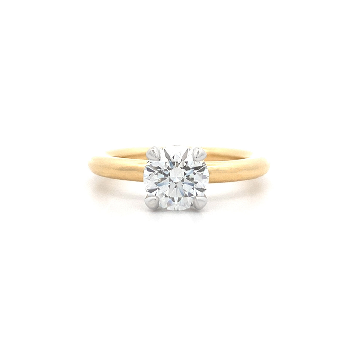 Ardor: Brilliant Cut Diamond Solitaire Ring in Yellow Gold | 1.26ct F SI1