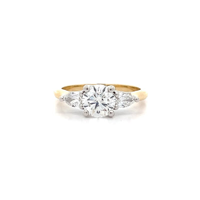 Brilliant Cut Diamond Three Stone Ring in Yellow Gold | 1.16ctw