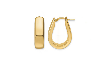 Teardrop Hoop Earrings in Yellow Gold