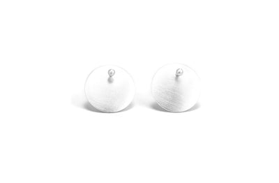 Dotted Disc Earrings in Sterling Silver