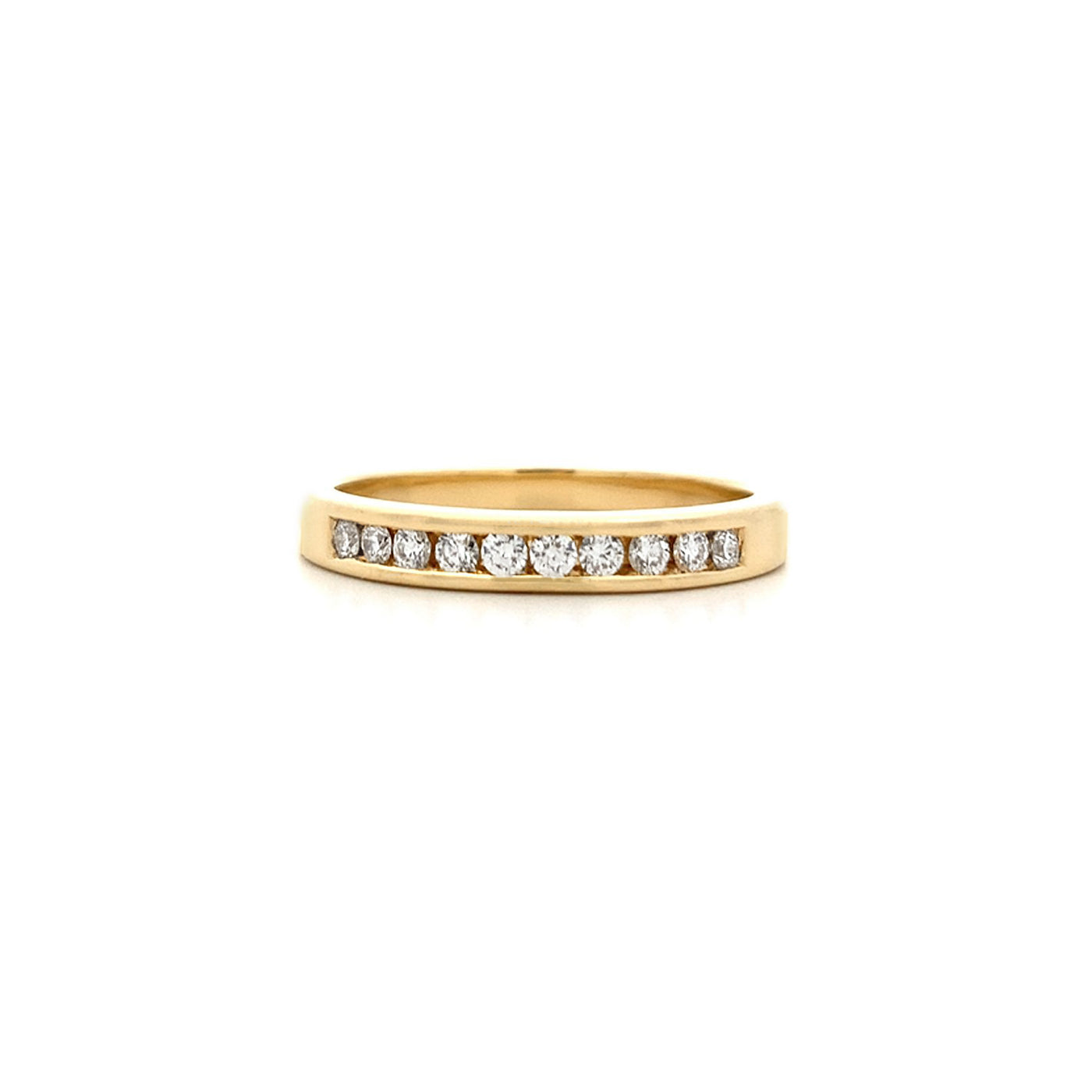 Brilliant Diamond Channel Set Ring in Yellow Gold | 0.25ctw