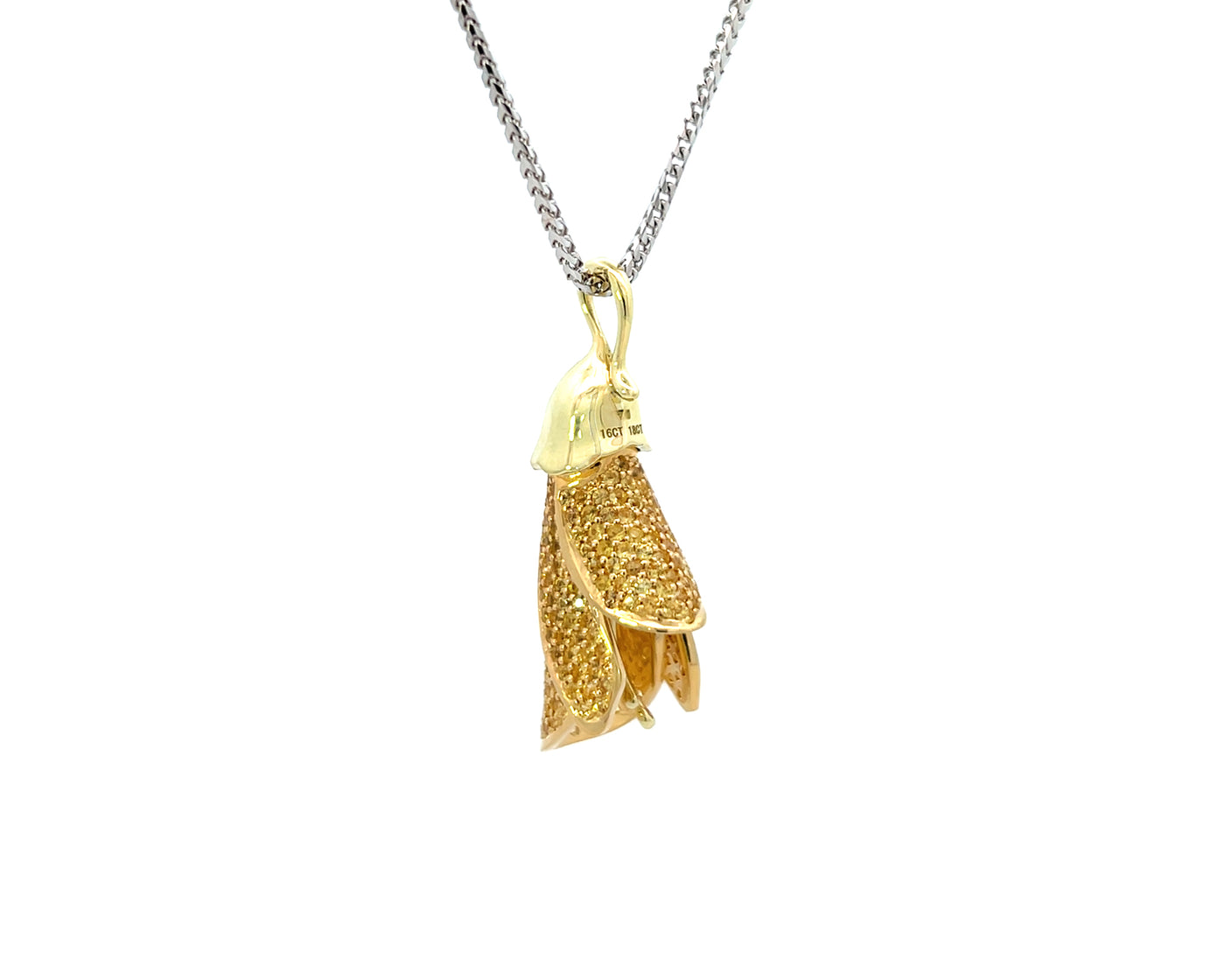 Kōwhai Sapphire Pendant in Yellow and Green Gold | 2.75ctw
