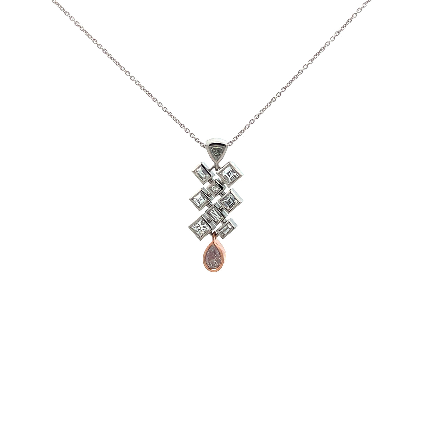 Cascade: Diamond Drop Pendant in Platinum | 0.65ctw