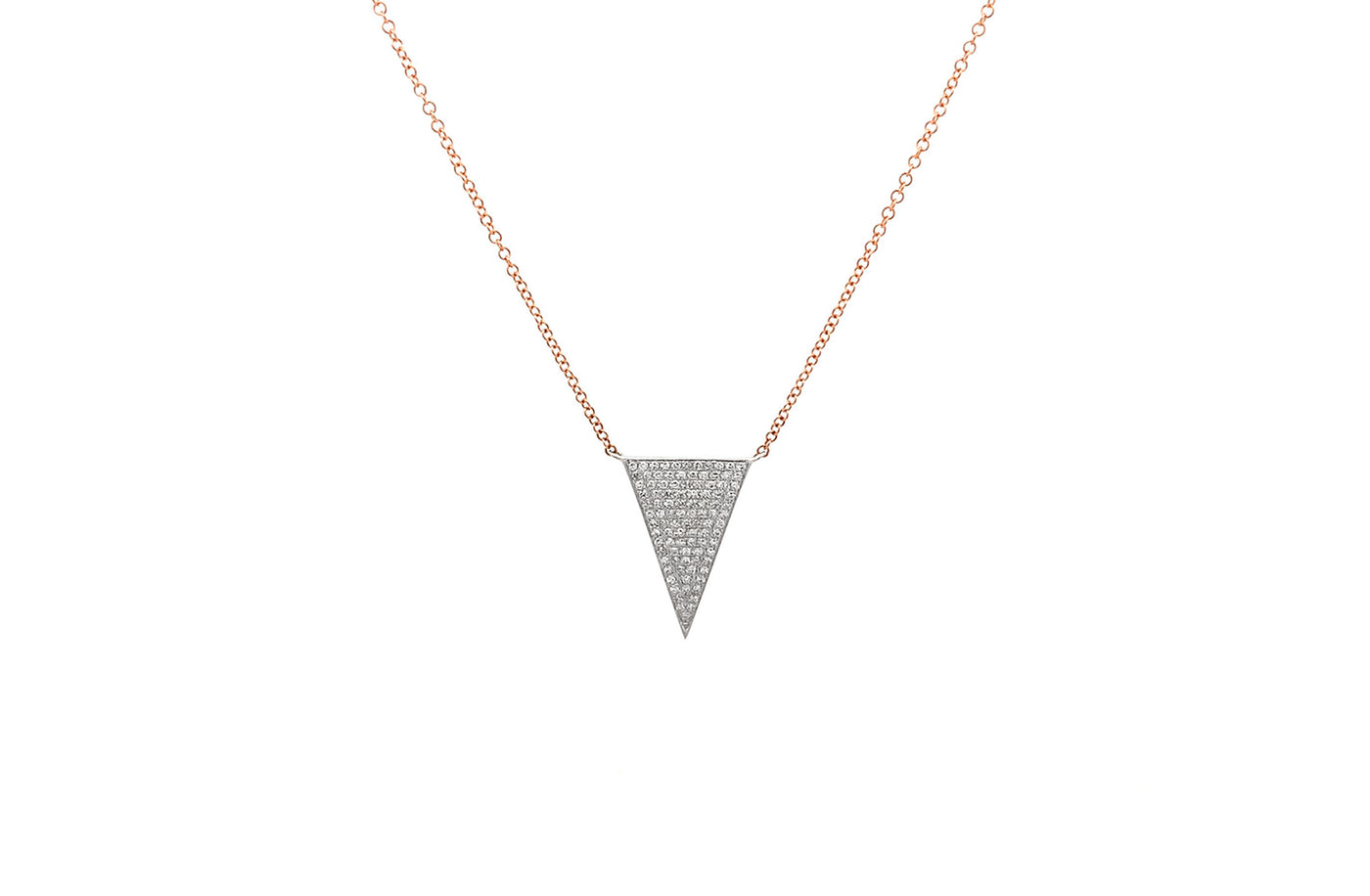 Diamond Set Arrow Necklace in Rose Gold | 0.25ctw