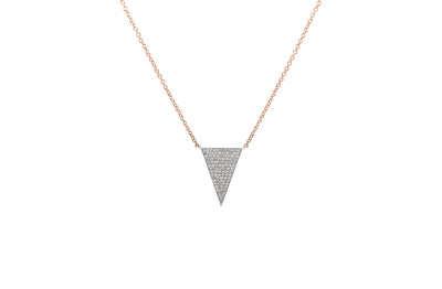 Diamond Set Arrow Necklace in Rose Gold | 0.25ctw