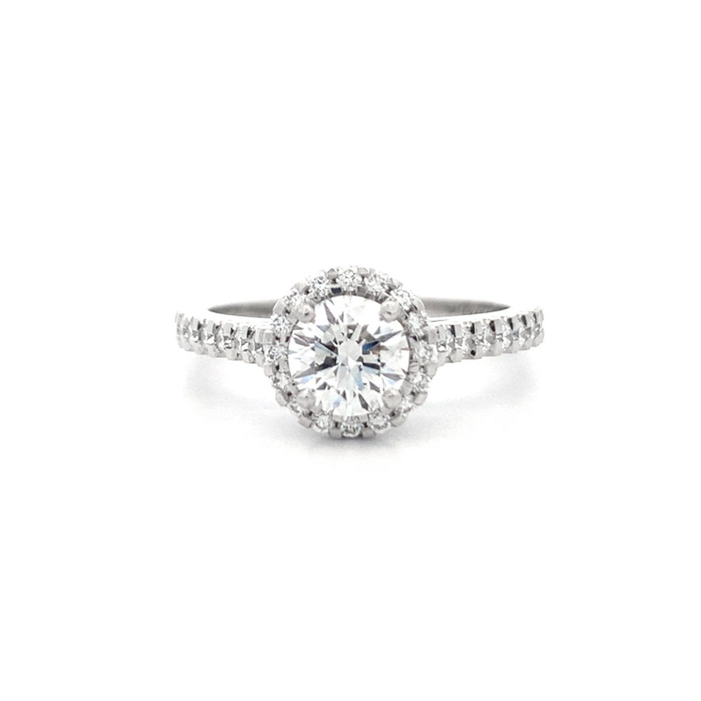 Adorn: Brilliant Cut Diamond Halo Ring in Platinum | 1.18ctw