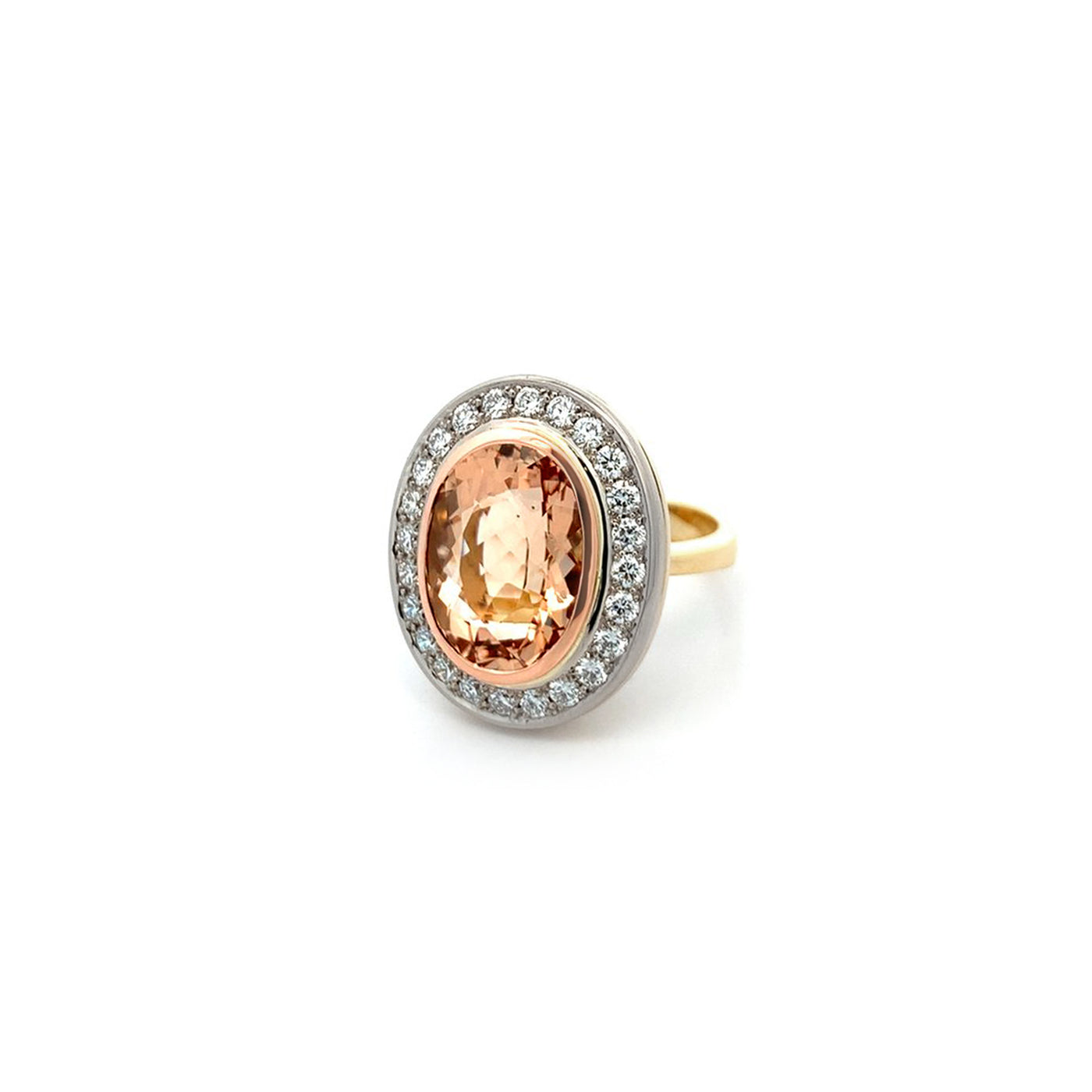 Morganite and Diamond Halo Ring in Gold | 9.50ct