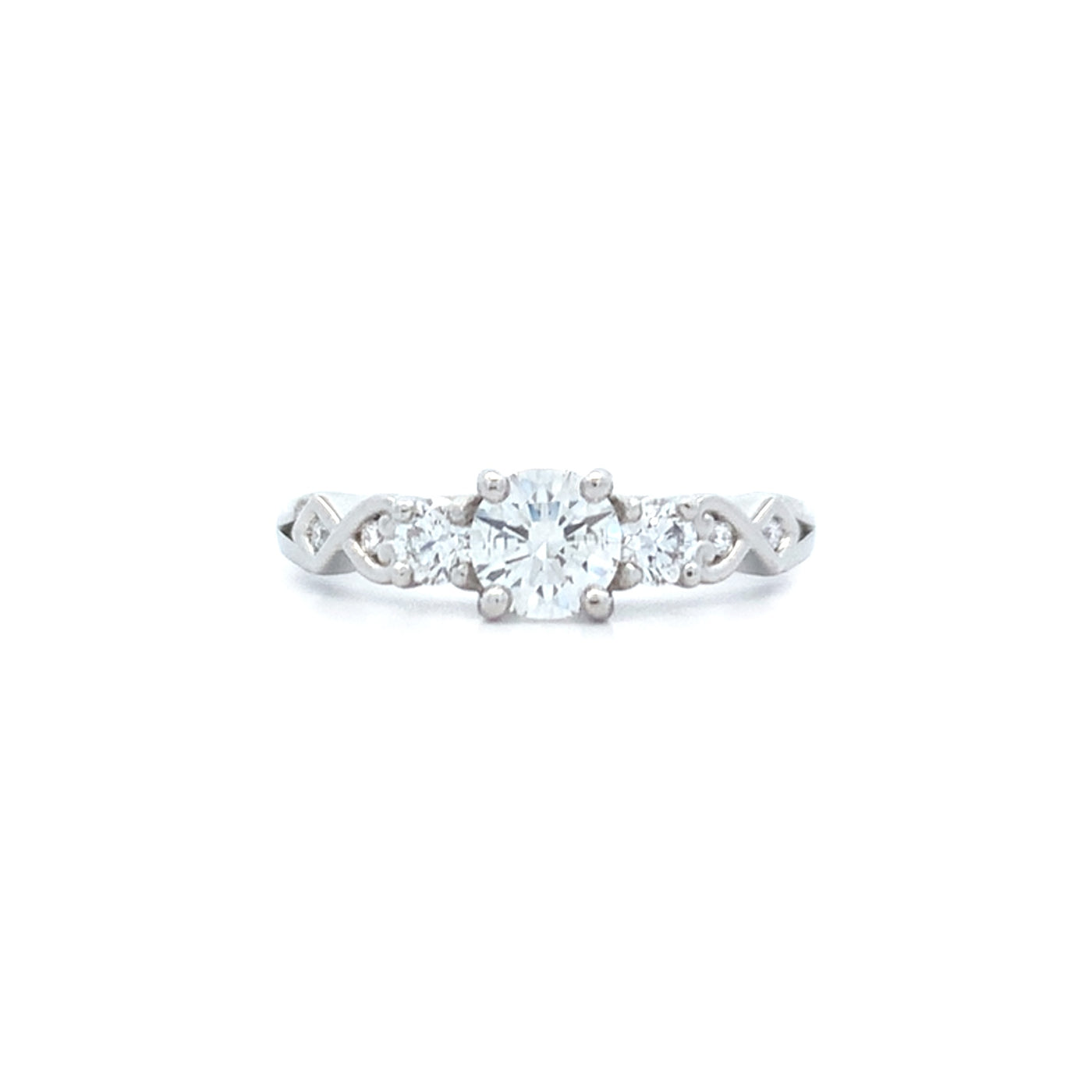 Baile: Brilliant Cut Diamond Three Stone Ring in Platinum | 0.73ctw