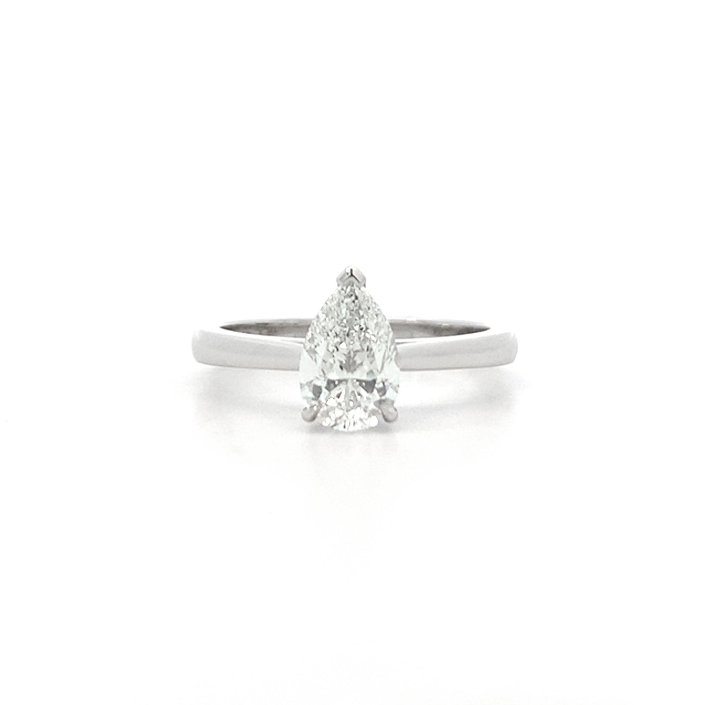 Alice: Pear Cut Diamond Solitaire Ring in Platinum | 1.01ct G VS2