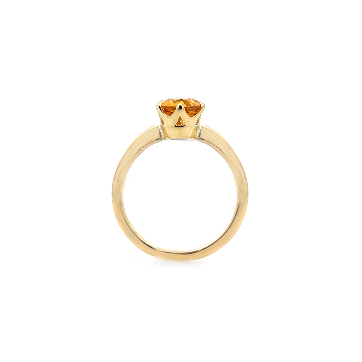 Oval Cut Citrine Solitaire Ring in Yellow Gold | 1.72