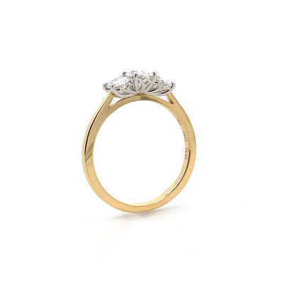 Enchant: Oval Cut Diamond Three Stone Ring in Yellow Gold | 1.11ctw
