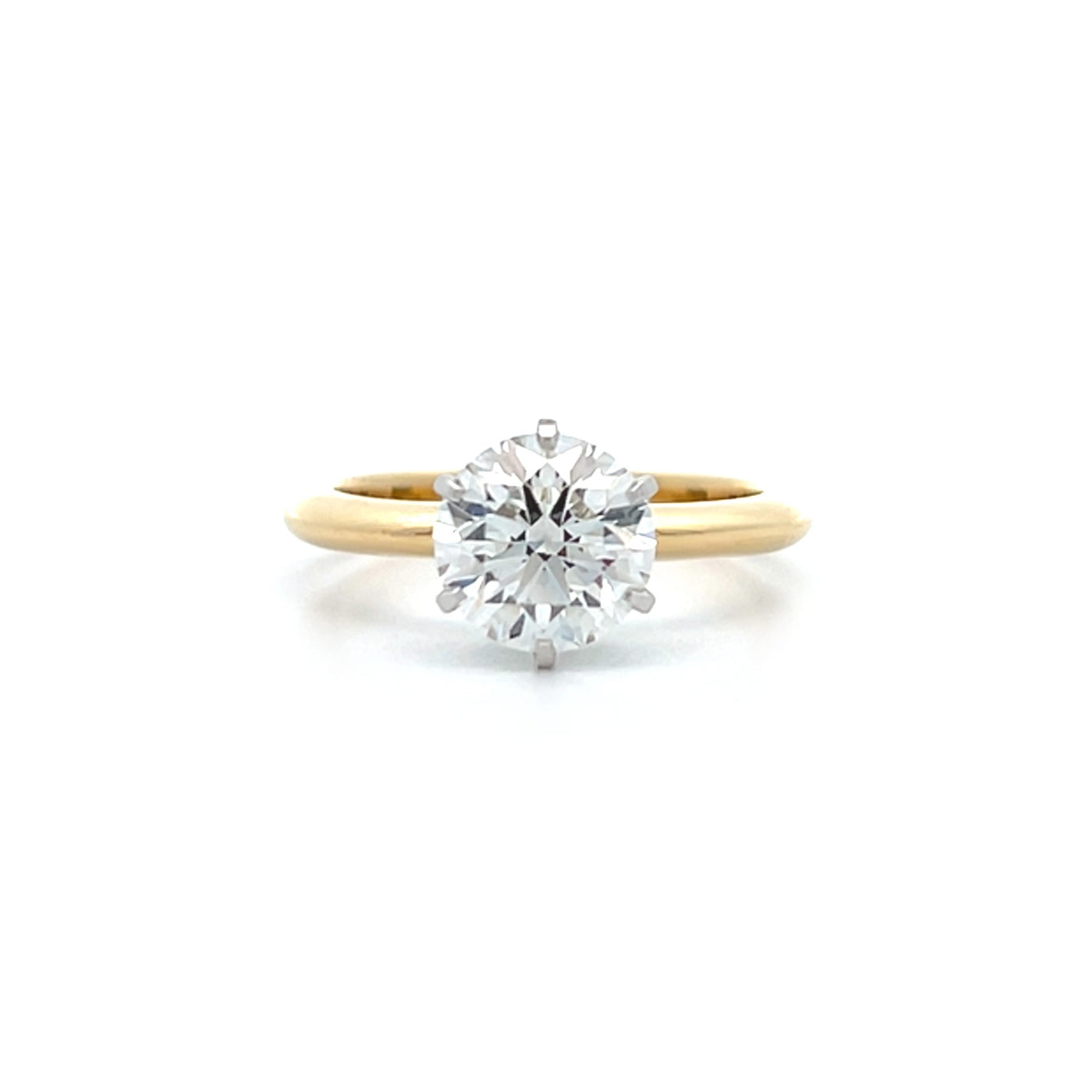 Domus: Brilliant Cut Diamond Solitaire Ring in Yellow Gold | 2.00ct J SI1
