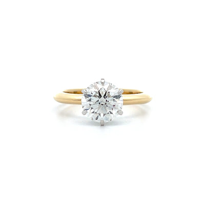 Domus: Brilliant Cut Diamond Solitaire Ring in Yellow Gold | 2.00ct J SI1
