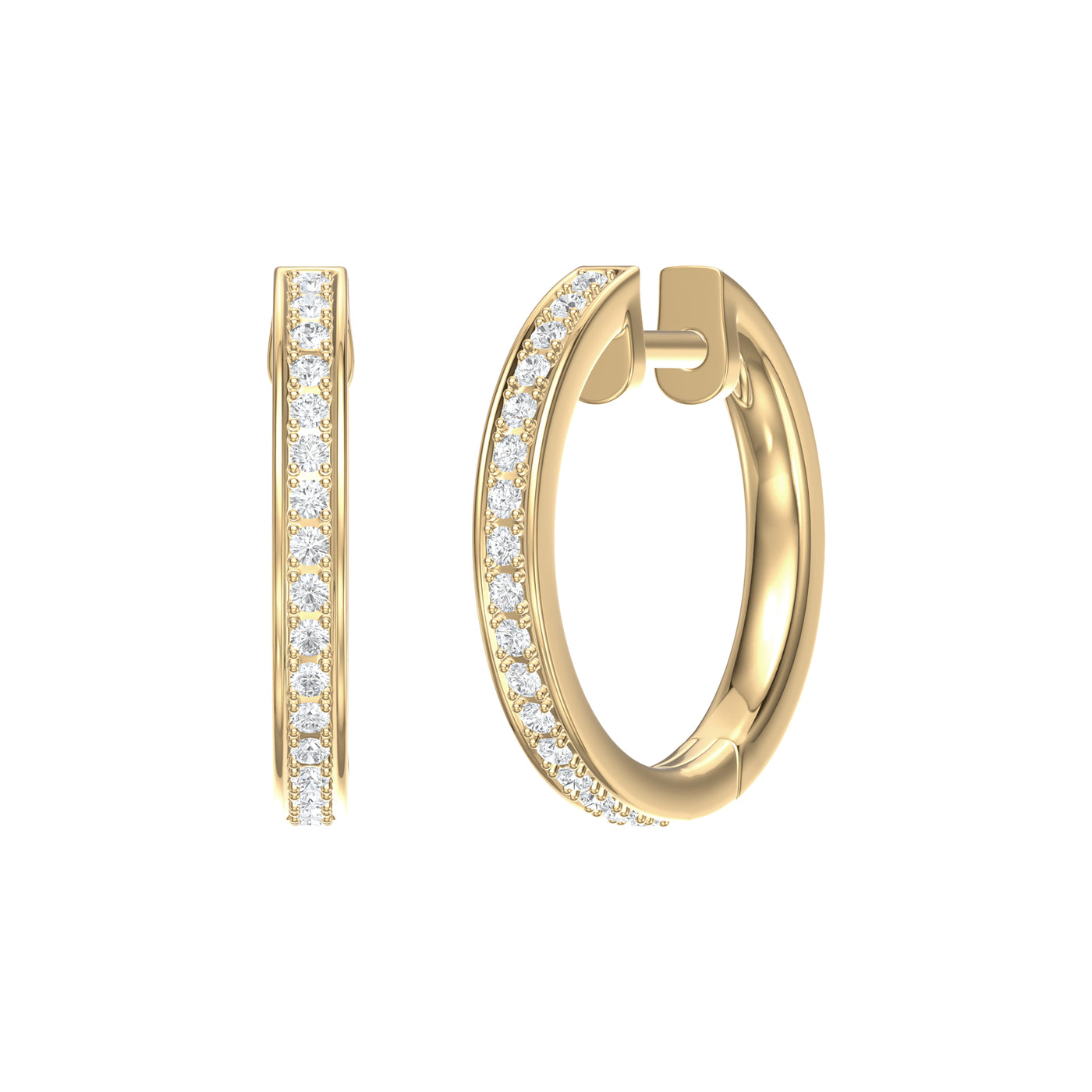 Grain Set Diamond Hoop Earrings in Gold | 0.33ctw
