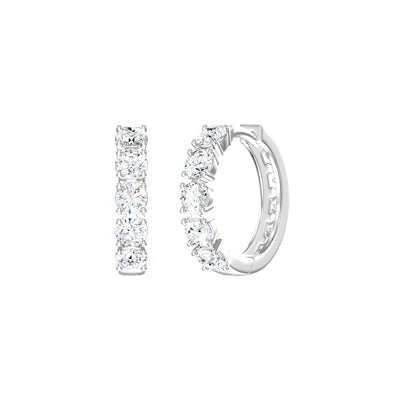 Claw Set Brilliant Cut Diamond Huggie Earrings in Gold | 1.13ctw
