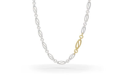 Legato Sterling Silver Yellow Gold Chain Necklace by The Village Goldsmith