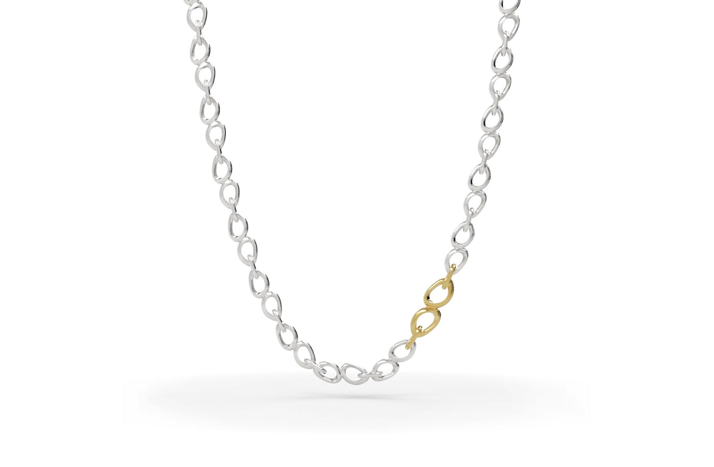 Staccato Sterling Silver and Yellow Gold Necklace by The Village Goldsmith