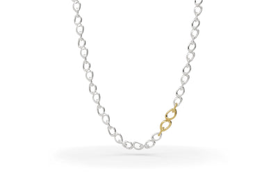 Staccato Sterling Silver and Yellow Gold Necklace by The Village Goldsmith