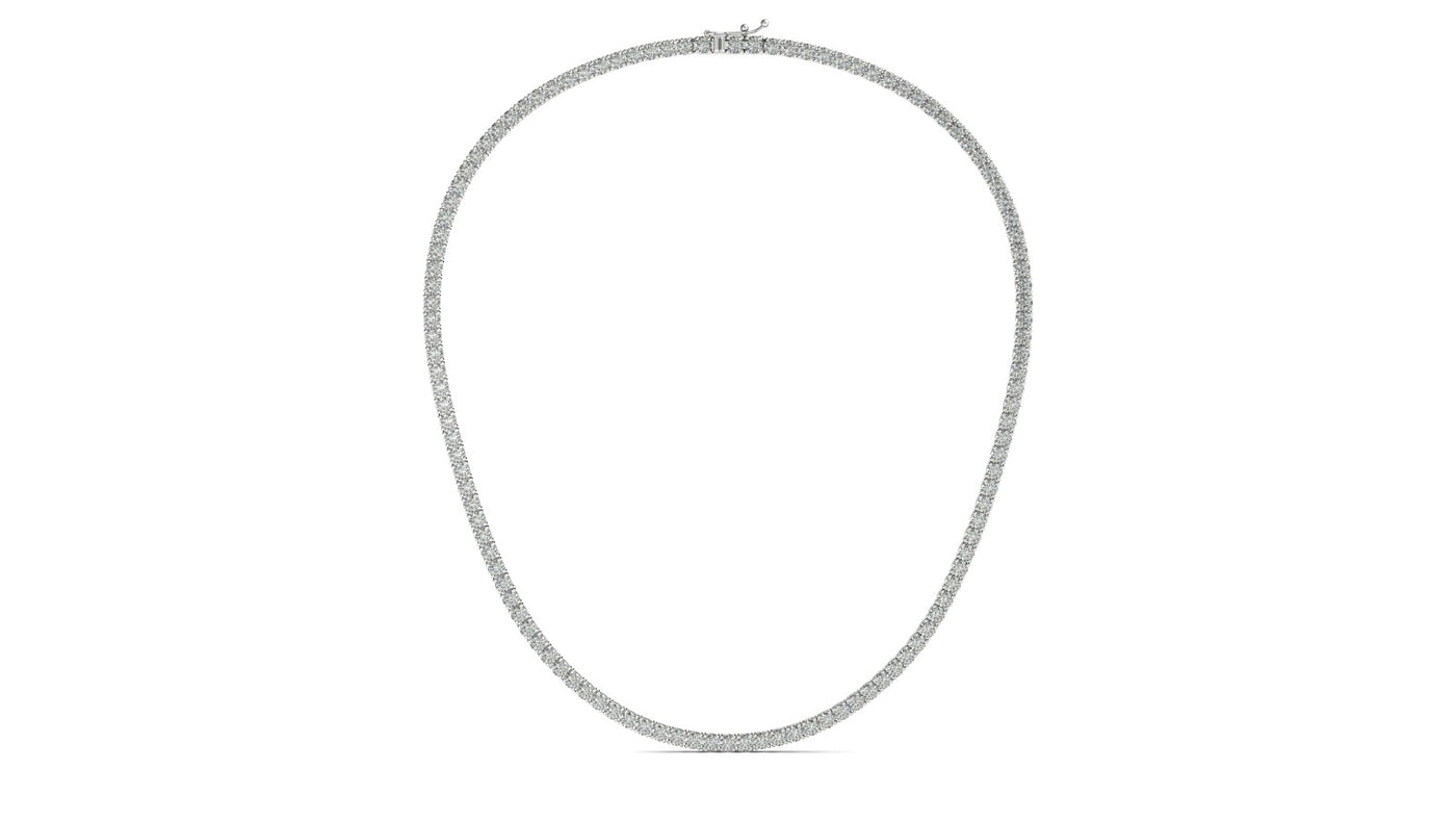 Brilliant Cut Diamond Tennis Necklace in White Gold | 6.75ctw F-G SI
