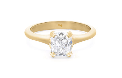 Arabesque: Cushion Cut Diamond Solitaire Ring