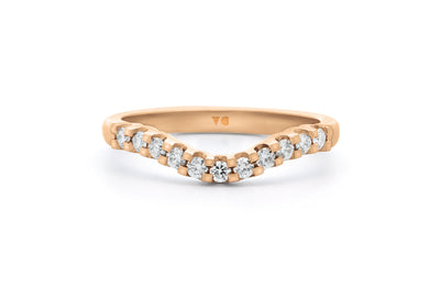 Brilliant Diamond Set Curve Shape Ring