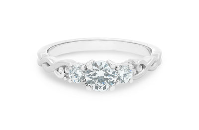 Cara: Brilliant Cut Diamond Three Stone Ring