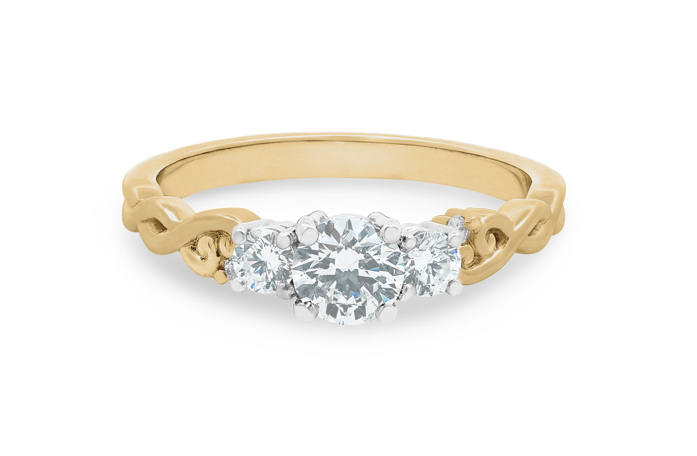 Cara: Brilliant Cut Diamond Three Stone Ring