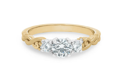 Cara: Brilliant Cut Diamond Three Stone Ring