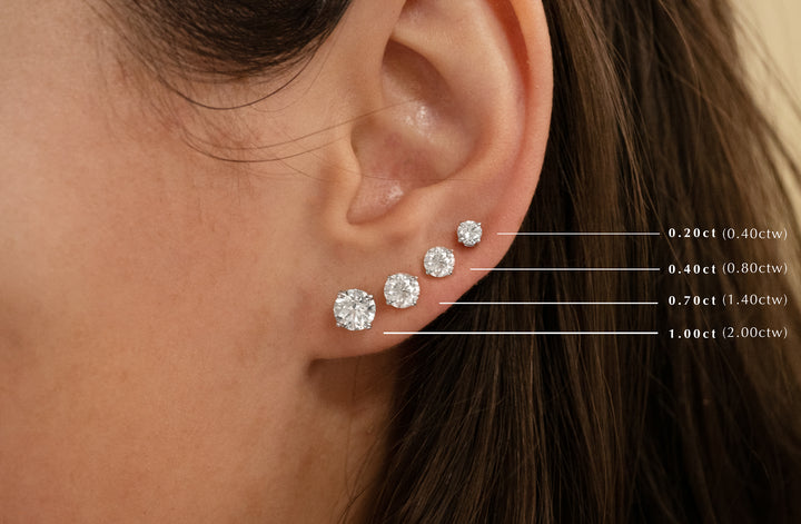 Brilliant Cut Diamond Claw Set Stud Earrings The Village Goldsmith