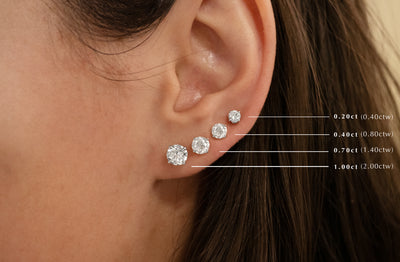 Brilliant Cut Diamond Claw Set Stud Earrings in White Gold | 1.80ctw