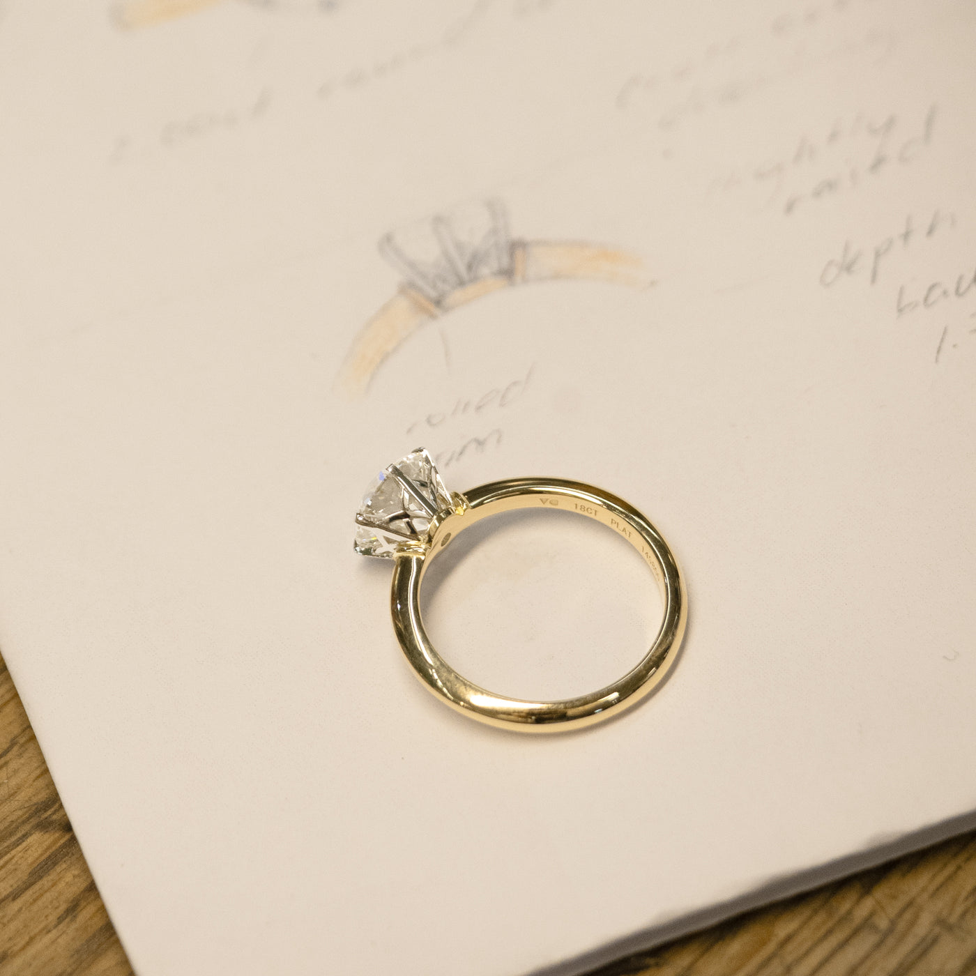 Domus: Brilliant Cut Diamond Solitaire Ring in Yellow Gold | 2.00ct J SI1